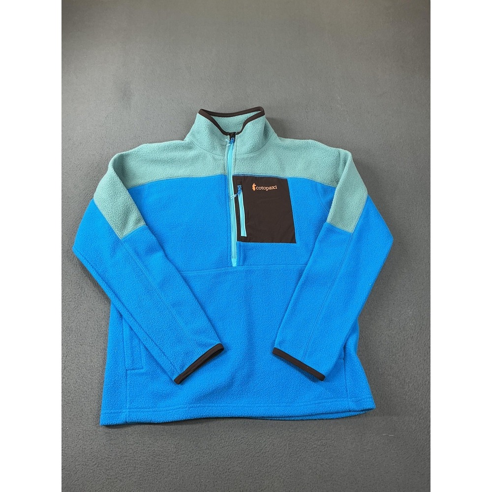 Cotopaxi Jacket Mens M Blue Colorblock 1/4 Zip Fleece Pullover Hiking Outdoor